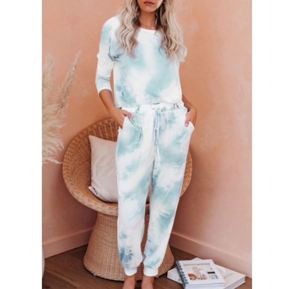 Pants - RESTOCKED!! Super Soft Mint Tie Dye Jogger Set